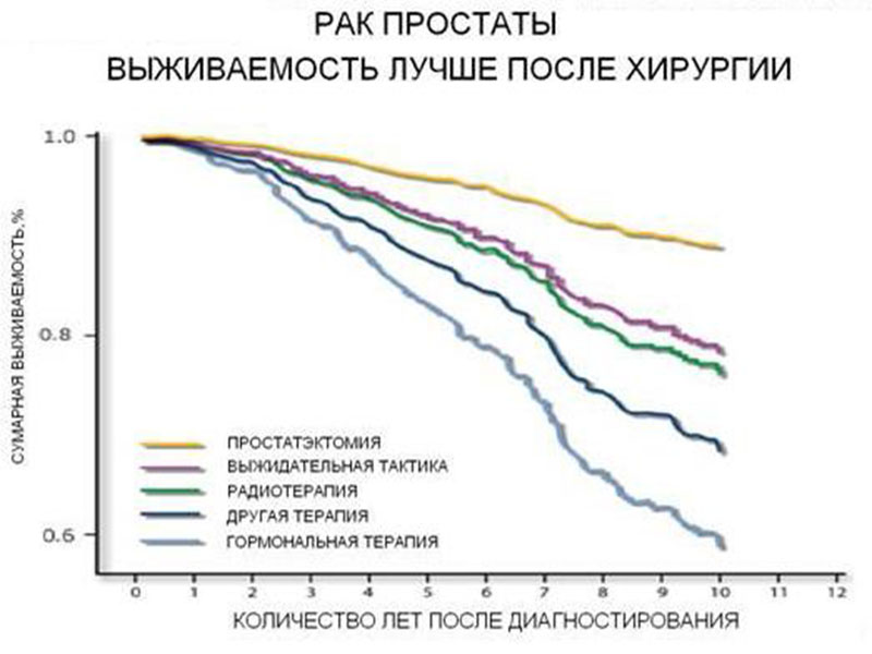 Прогноз продолжительности жизни после хирургии при раке предстательной железы